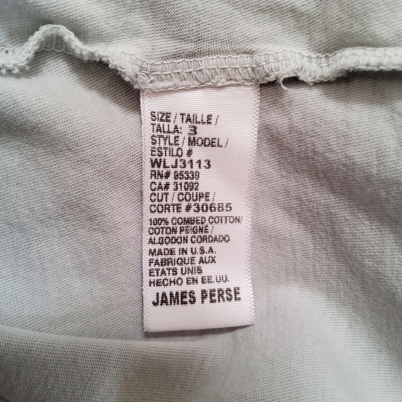 James Perse Crew Neck Long Sleeve Tee T-Shirt L Grey New - Picture 9 of 10